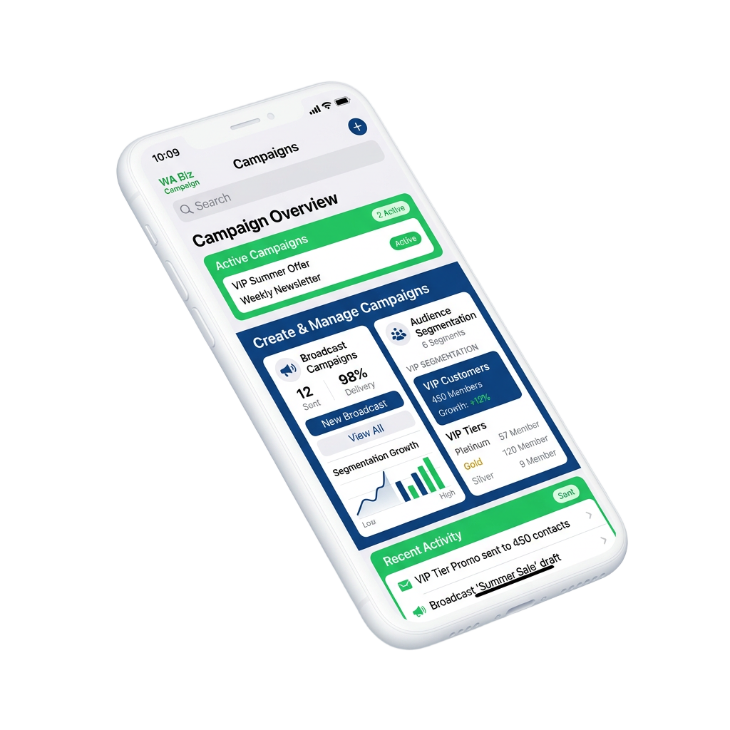 WhatsApp marketing automation interface sending event reminders to attendees
